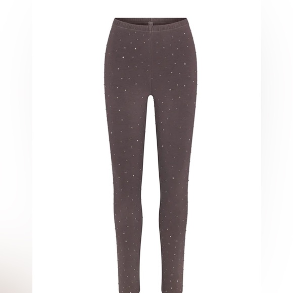 Skims rhinestone leggings BRAND NEW size S grey chalk - Picture 1 of 2